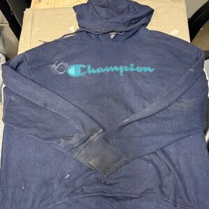 Champion Men's Dark Blue Hoodie